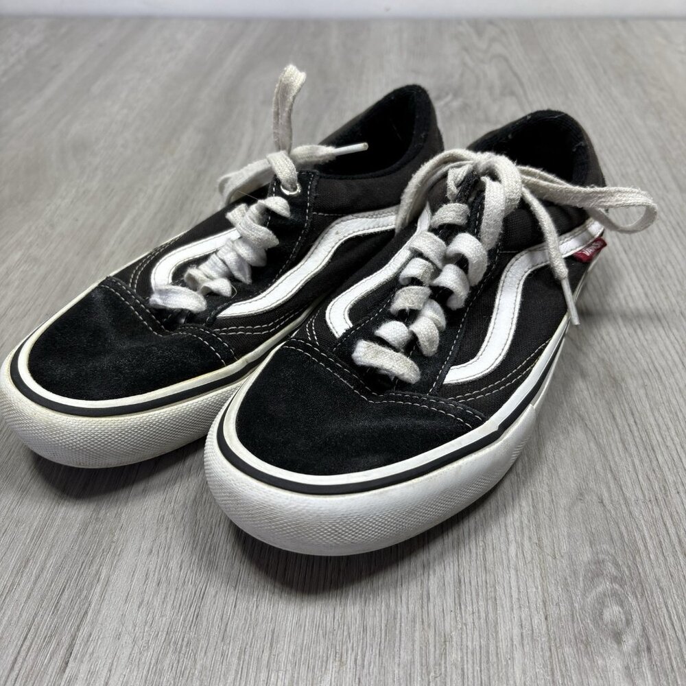 Men's Vans Size 6 Old Skool Low Black Suede Canvas Shoes women 7.5
